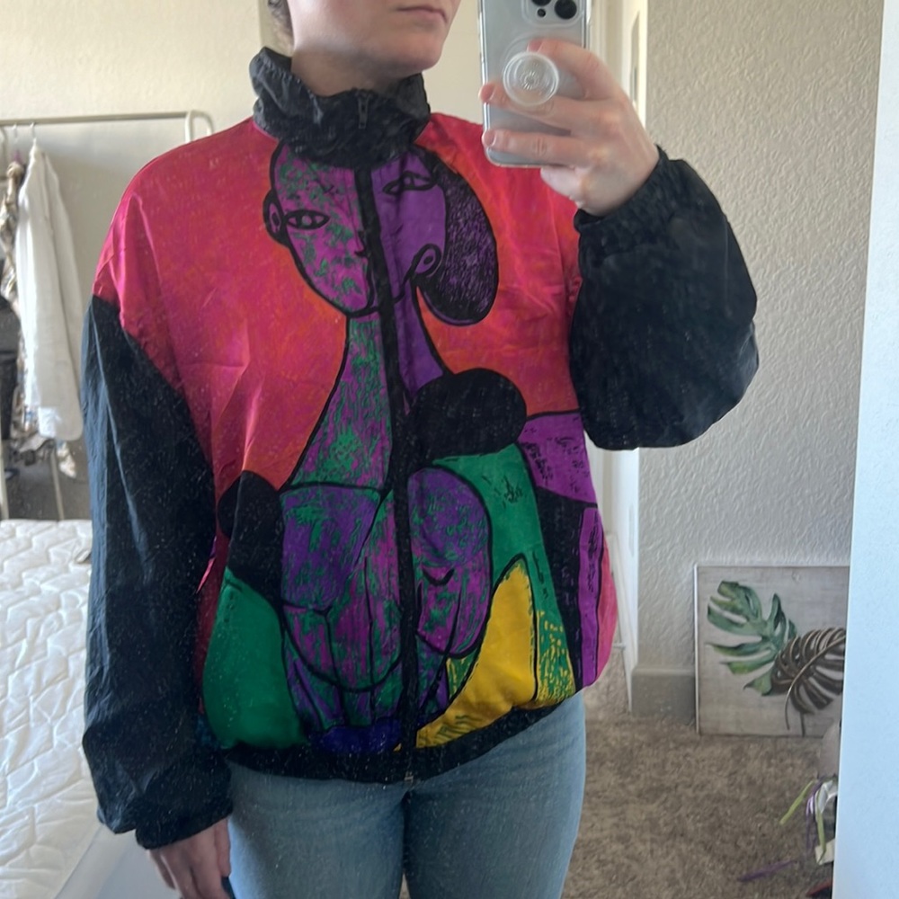 Picasso inspired bomber jacket